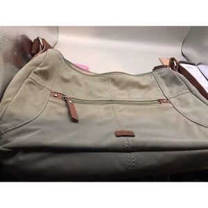 The Sak Olive Green Messenger Style Bag Outside And Interior Pockets Purse